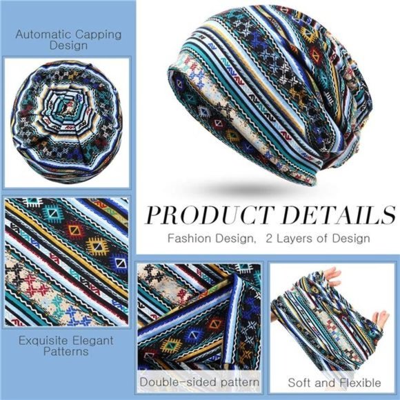 5 Women's Slouchy Beanie Hats Sleep Caps - Picture 2 of 3